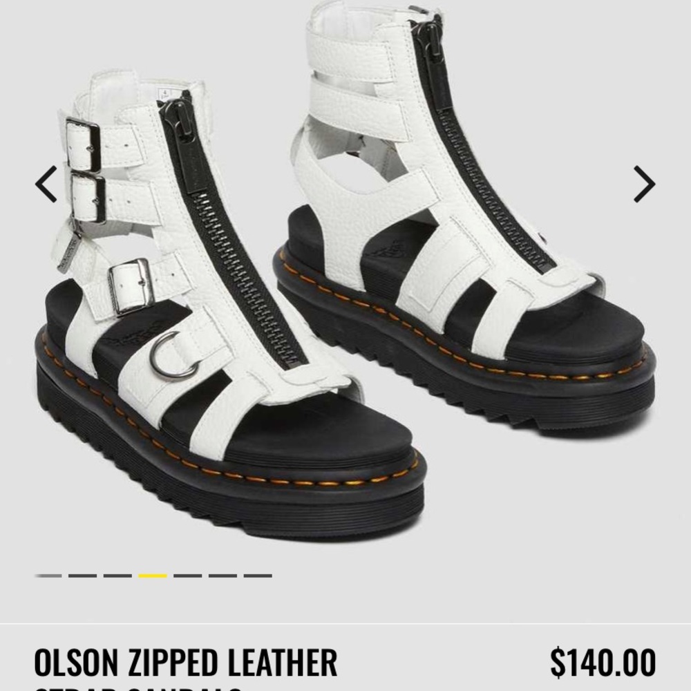 Dr Martens Olson Sipped Leather Strap Sandals